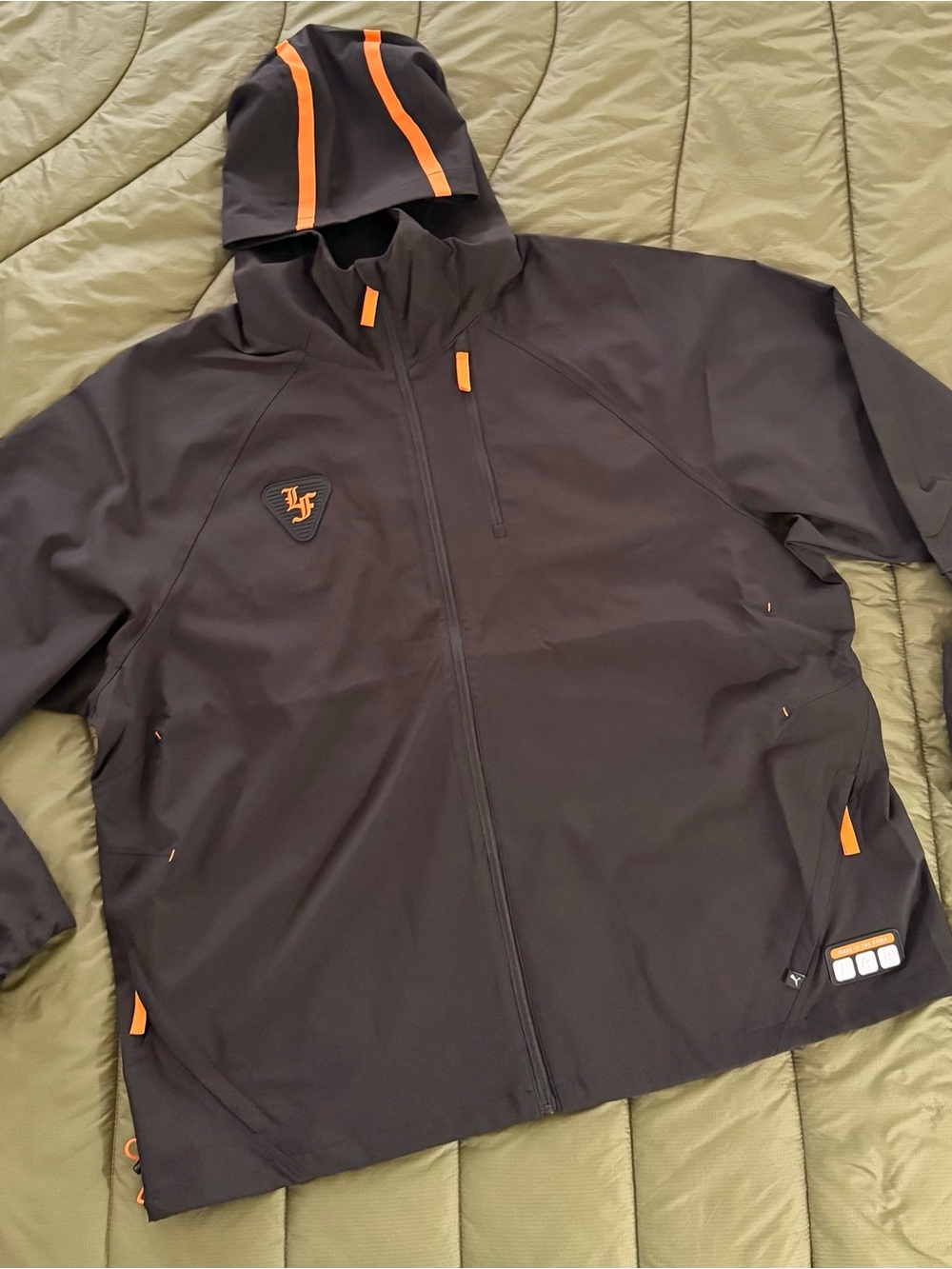 Puma x LaMelo LaFrancé Black Hooded Performance Jacket with Orange Accents